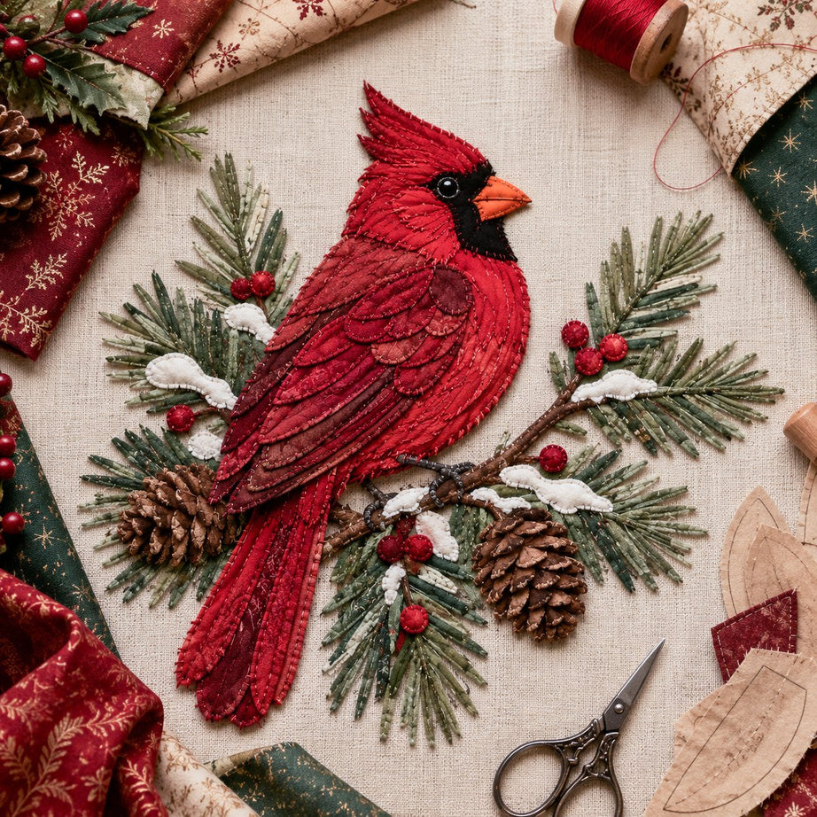 Christmas Patchwork Fabric DIY Decor Kit