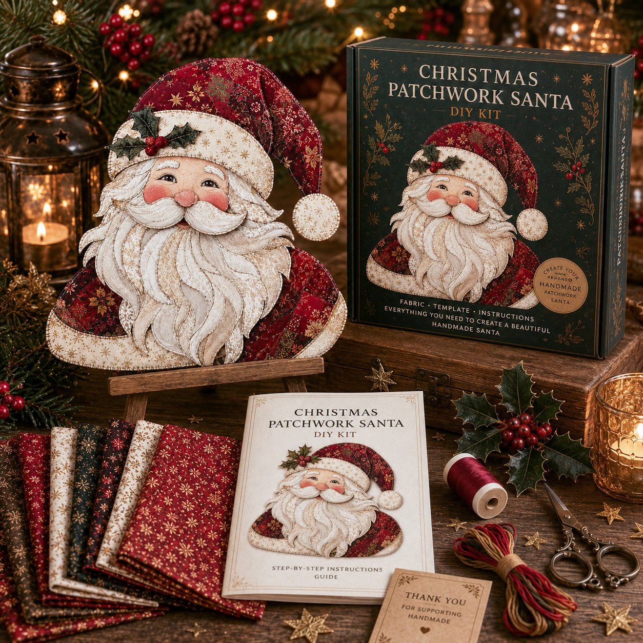 Christmas Patchwork Fabric DIY Decor Kit