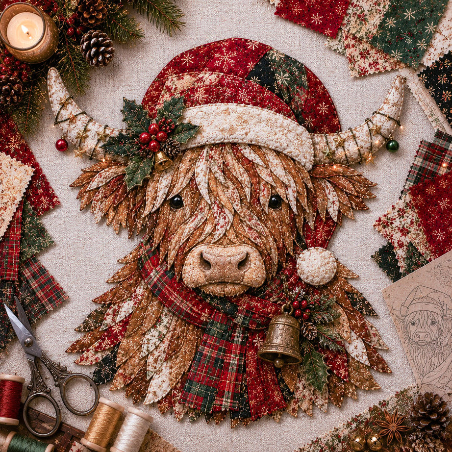 Christmas Patchwork Fabric DIY Decor Kit
