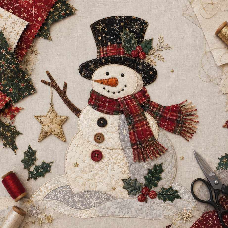 Christmas Patchwork Fabric DIY Decor Kit