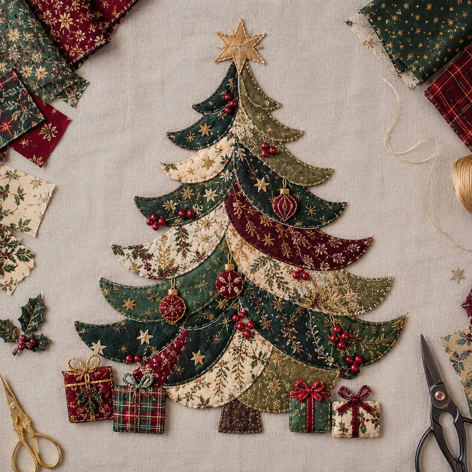 Christmas Patchwork Fabric DIY Decor Kit