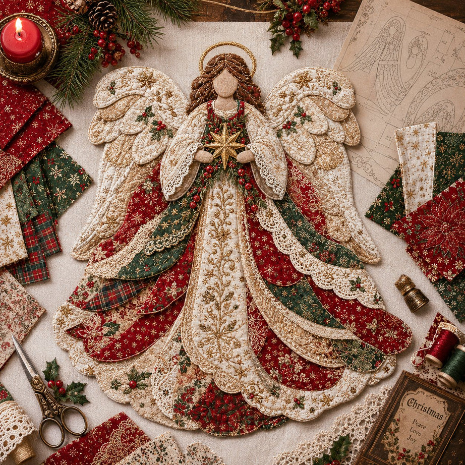 Christmas Patchwork Fabric DIY Decor Kit