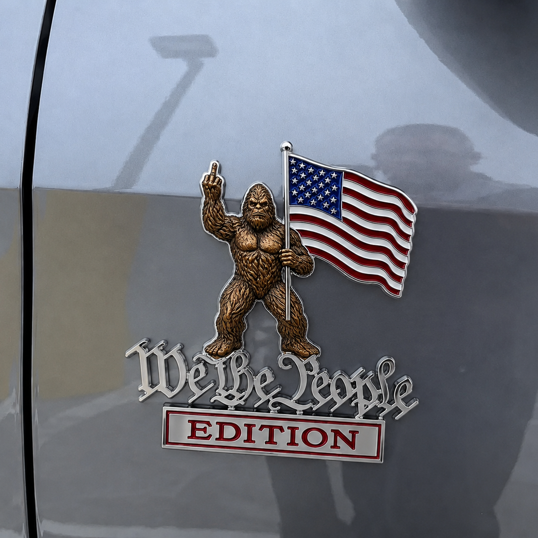 BigFoot We The People Patriot Flag Edition Car Emblem Metal Decorative Badge