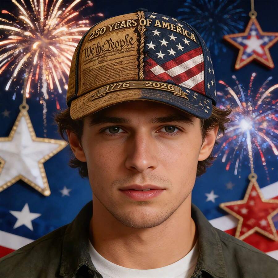 250 Years of America Patriotic Baseball Cap, Vintage US Flag & We The People Hat