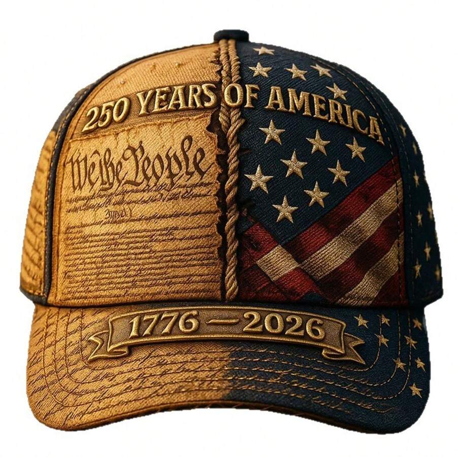250 Years of America Patriotic Baseball Cap, Vintage US Flag & We The People Hat