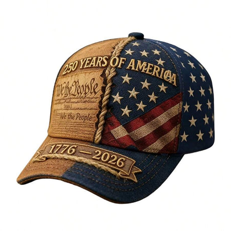 250 Years of America Patriotic Baseball Cap, Vintage US Flag & We The People Hat