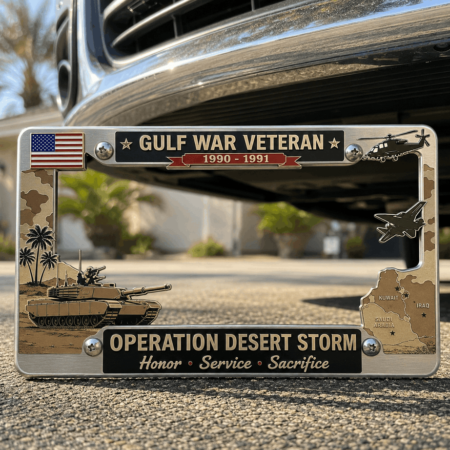 Gulf War Veteran License Plate Frame-Show Your Pride Every Mile You Drive