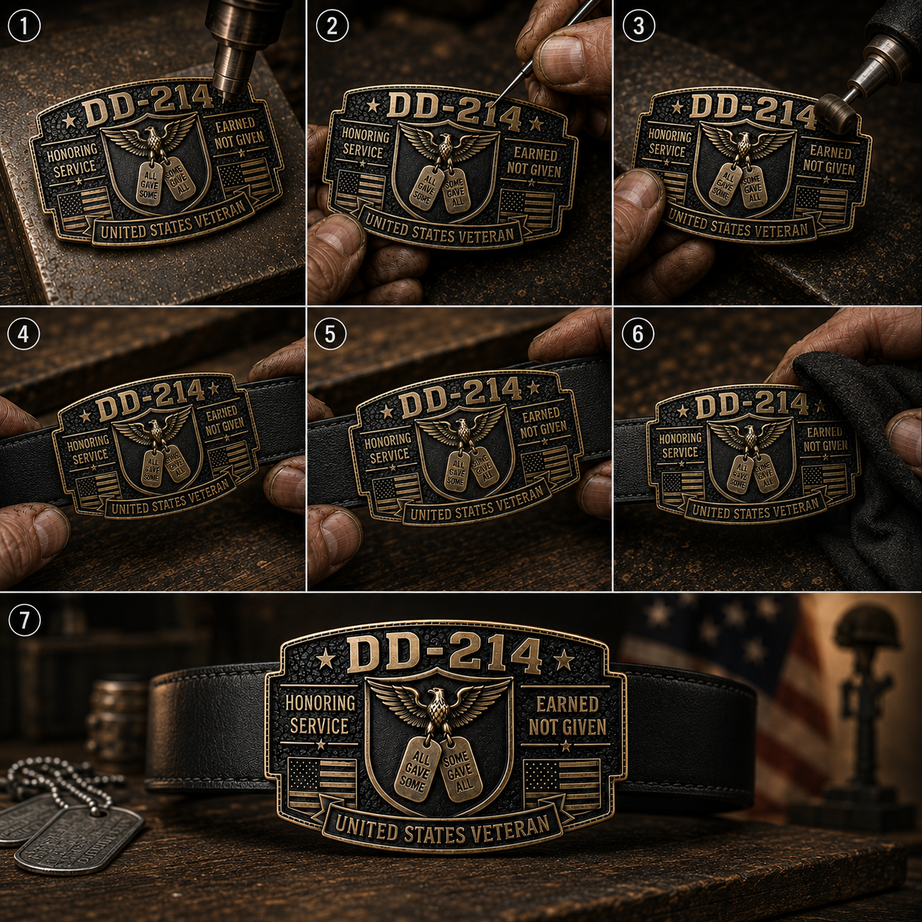 DD-214 Veteran Honor Belt Buckle