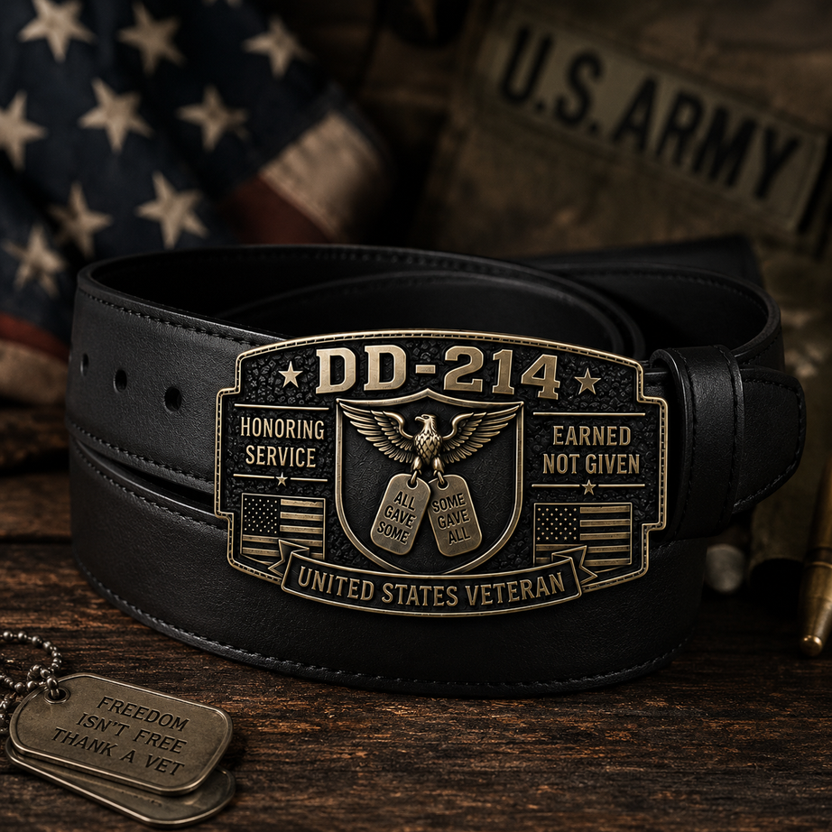 DD-214 Veteran Honor Belt Buckle