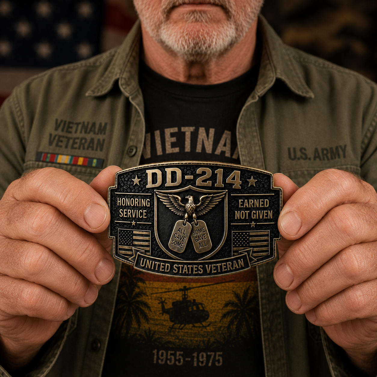 DD-214 Veteran Honor Belt Buckle