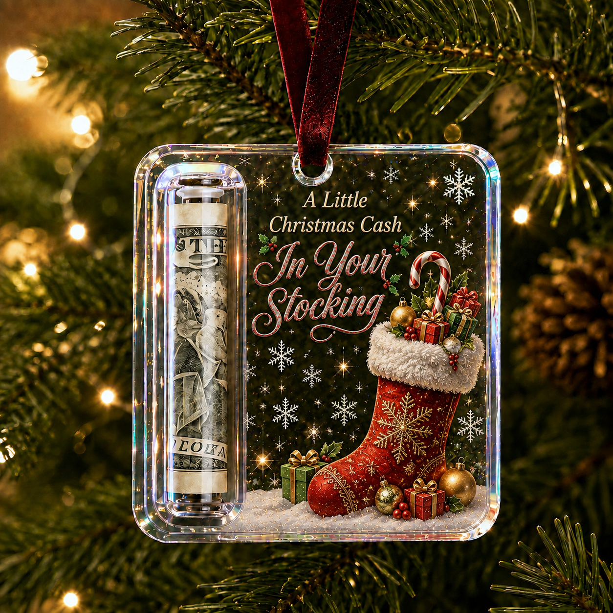 Christmas Cash Gift Ornament- Make Cash Feel Like A Real Christmas Gift