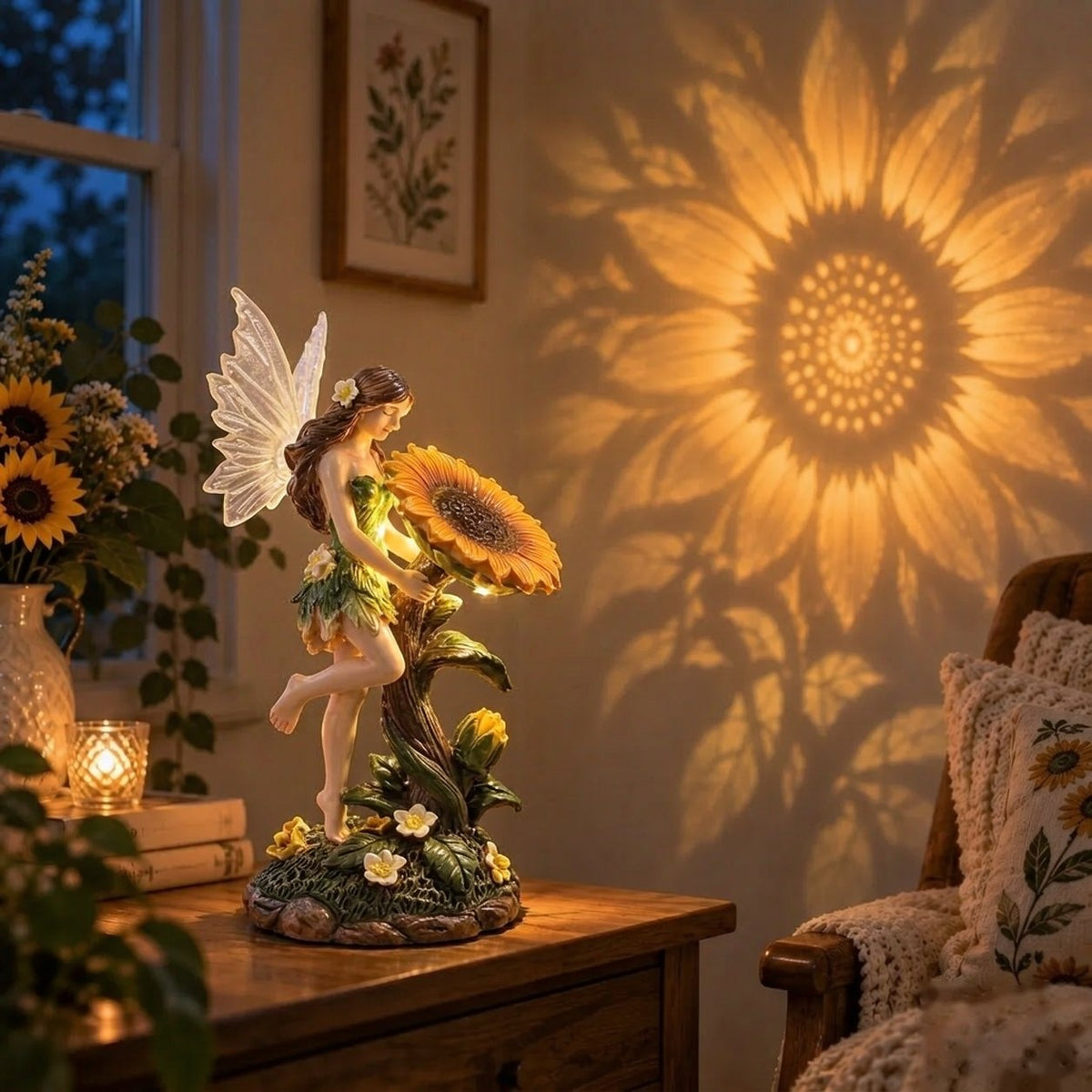 Enchanted Sunflower Fairy Lamp