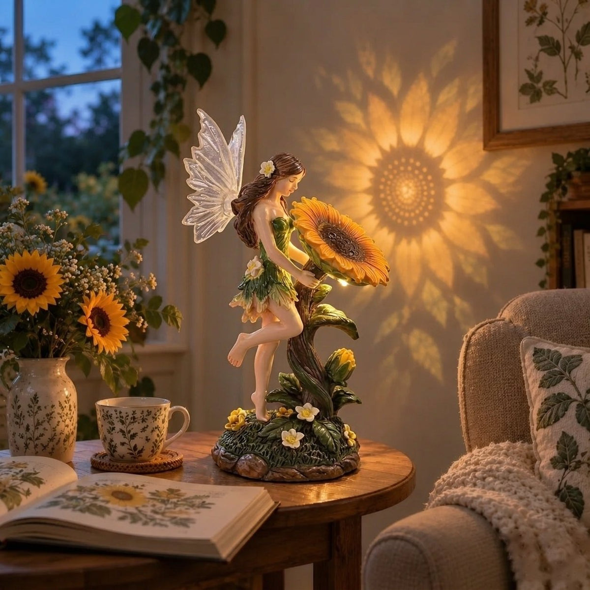 Enchanted Sunflower Fairy Lamp