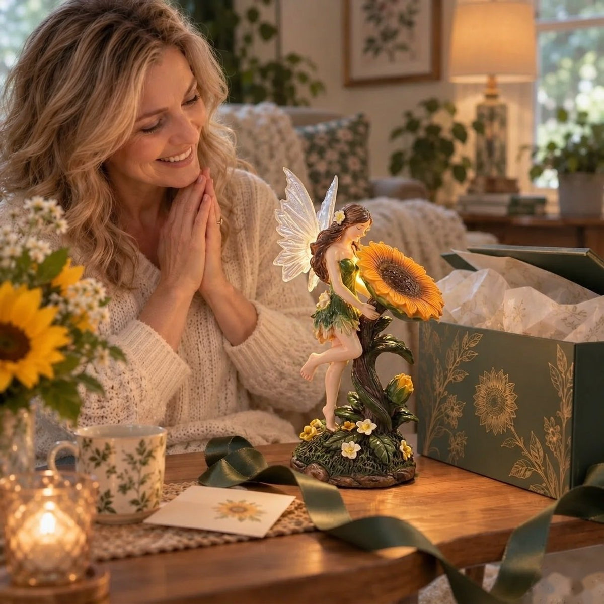 Enchanted Sunflower Fairy Lamp