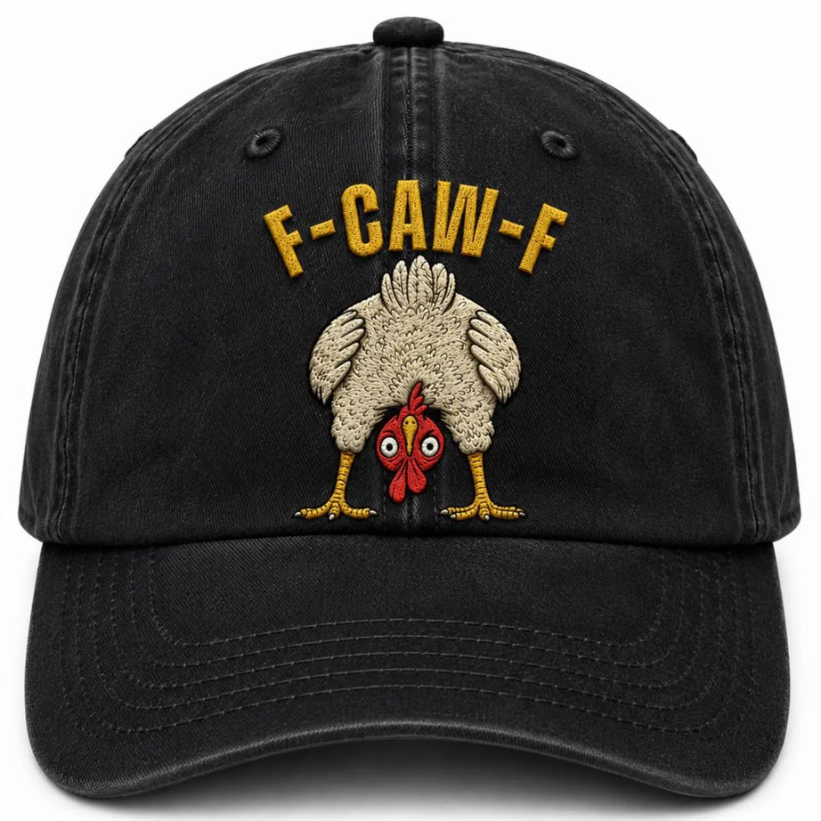 F-CAW-F Vintage Embroidered Chicken Baseball Cap