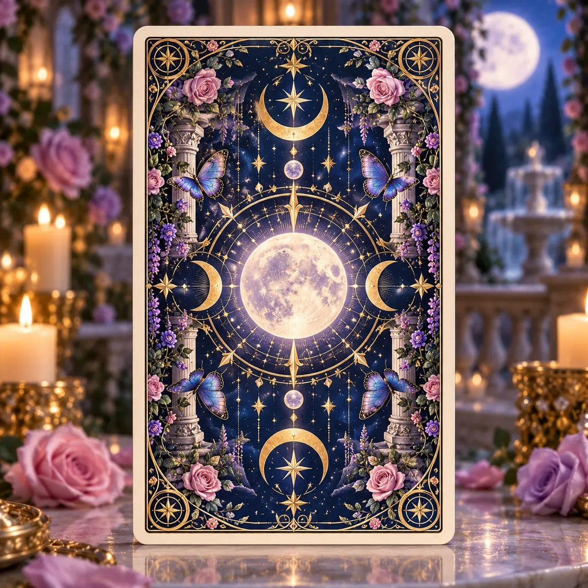 Garden in the Moonlight Tarot | 78-card tarot deck featuring celestial and botanical motifs