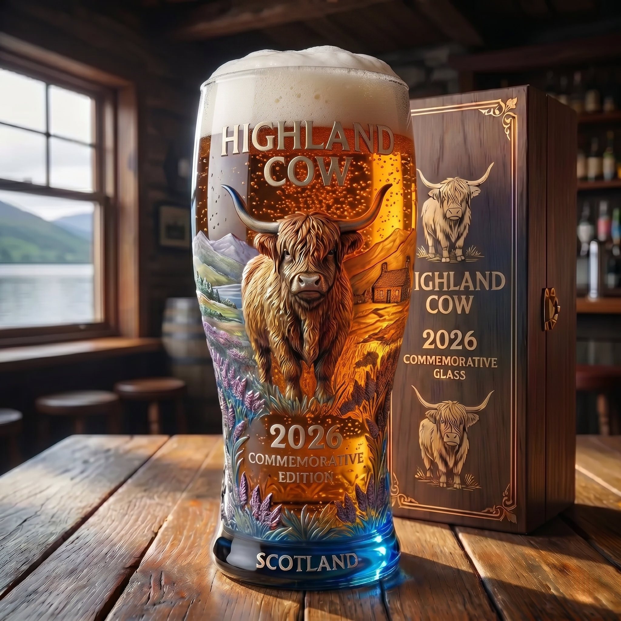 Highland Cow 2026 Commemorative Glass