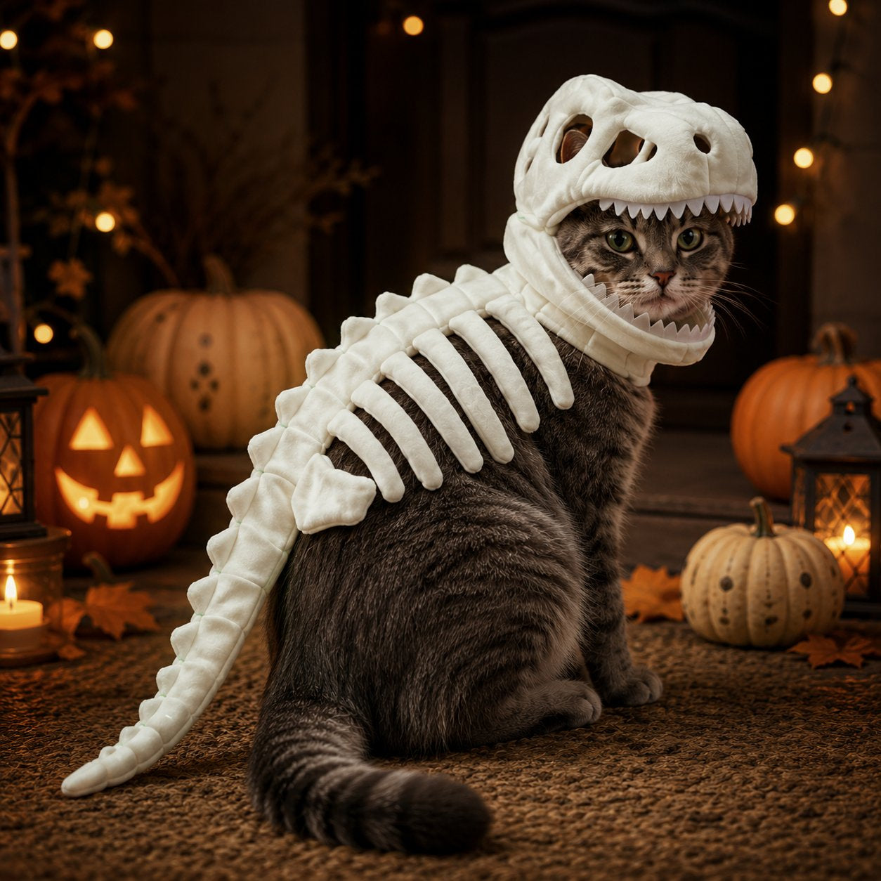 Glow-in-the-Dark Dinosaur Skeleton Pet Costume