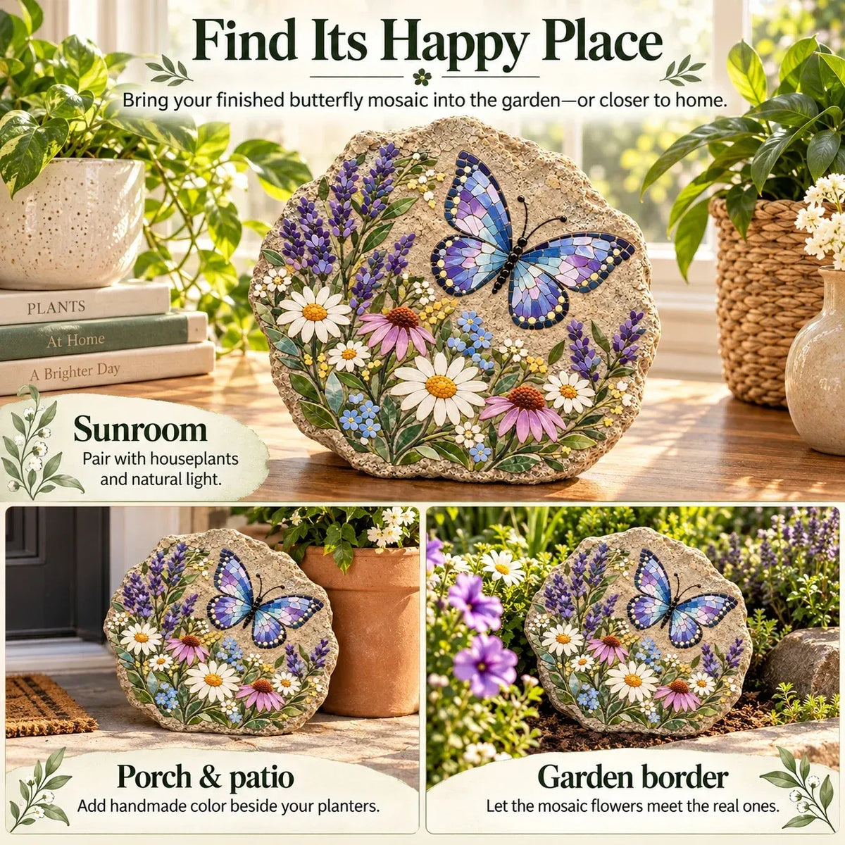 Beginner-Friendly Butterfly Wildflower Mosaic DIY Kit