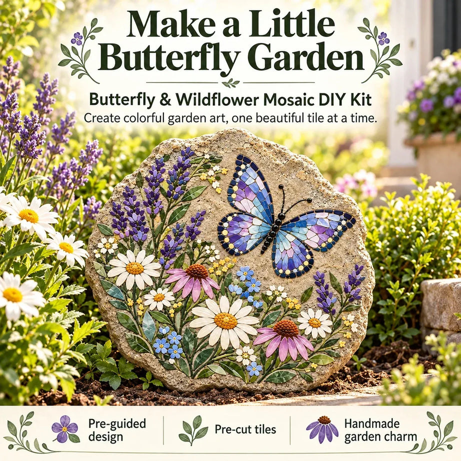 Beginner-Friendly Butterfly Wildflower Mosaic DIY Kit