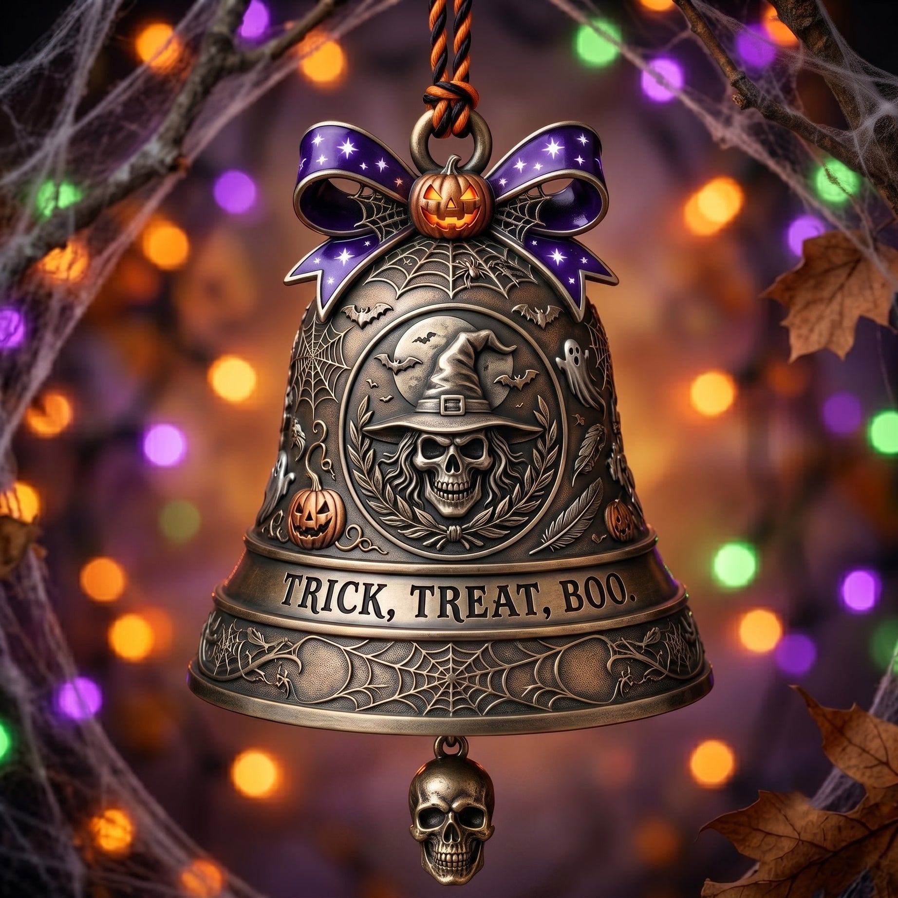 Halloween Commemorative Bell Ornament – Spooky Gothic Holiday Decor & Gift