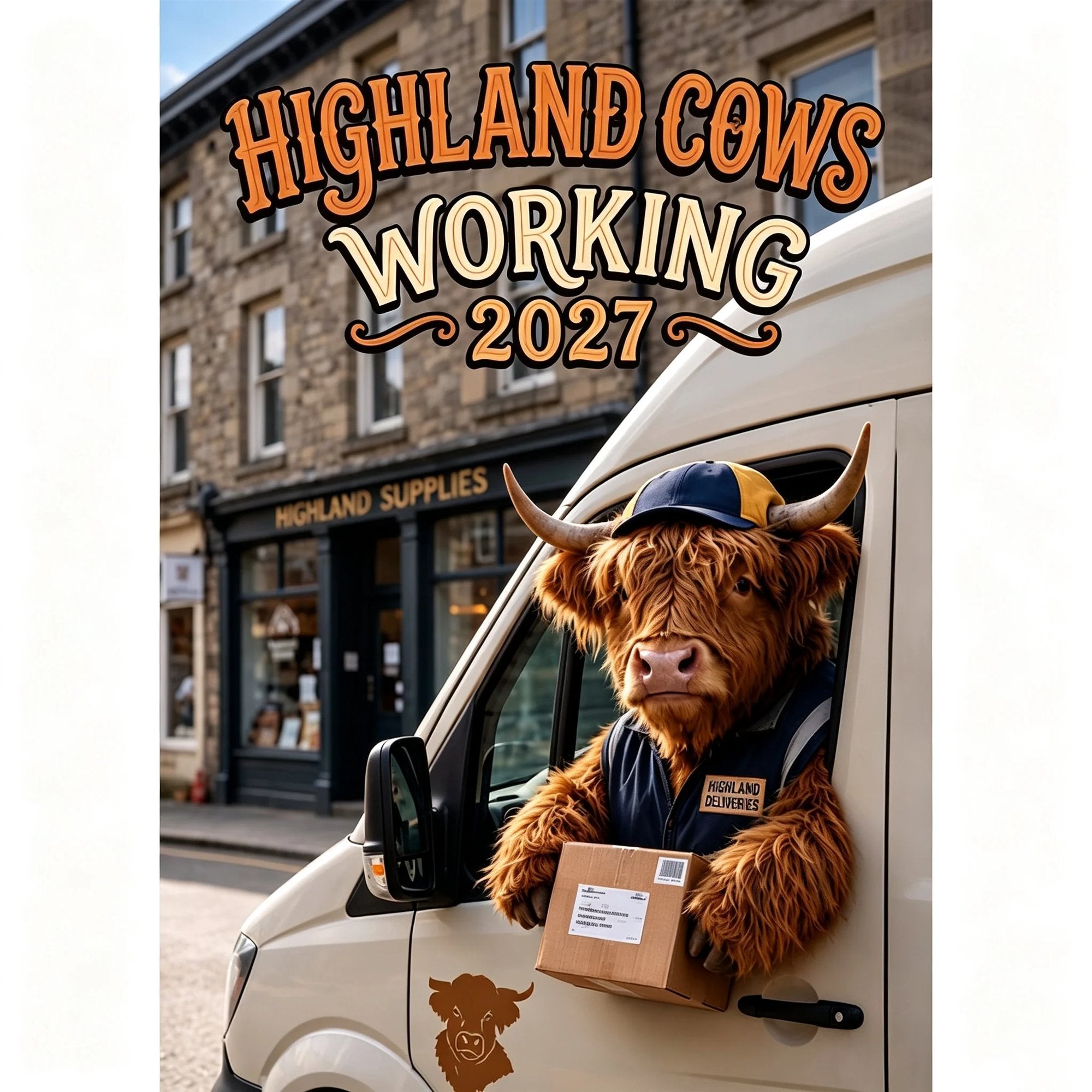 Highland Cows Working 2027 Calendar