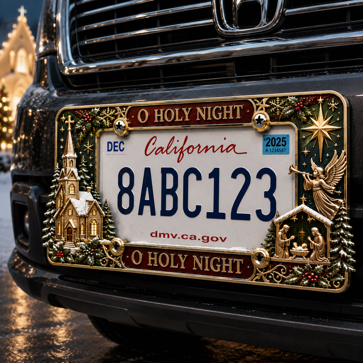 Christmas License Plate Frame – Festive Style for Every Ride