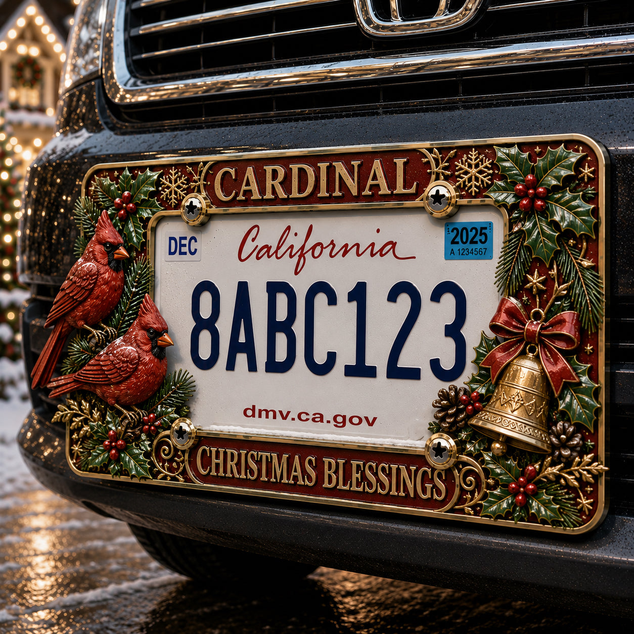 Christmas License Plate Frame – Festive Style for Every Ride