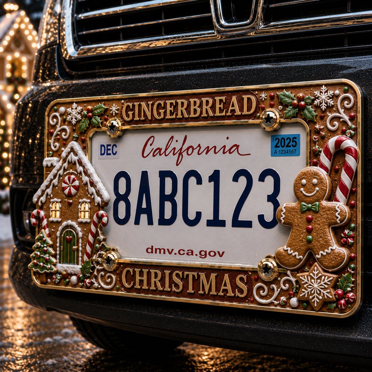 Christmas License Plate Frame – Festive Style for Every Ride