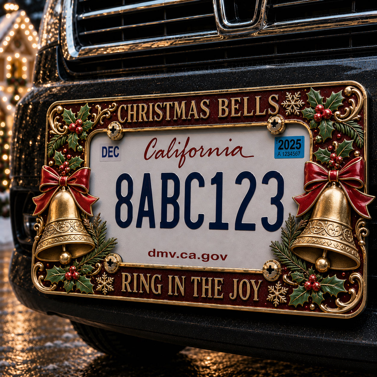 Christmas License Plate Frame – Festive Style for Every Ride