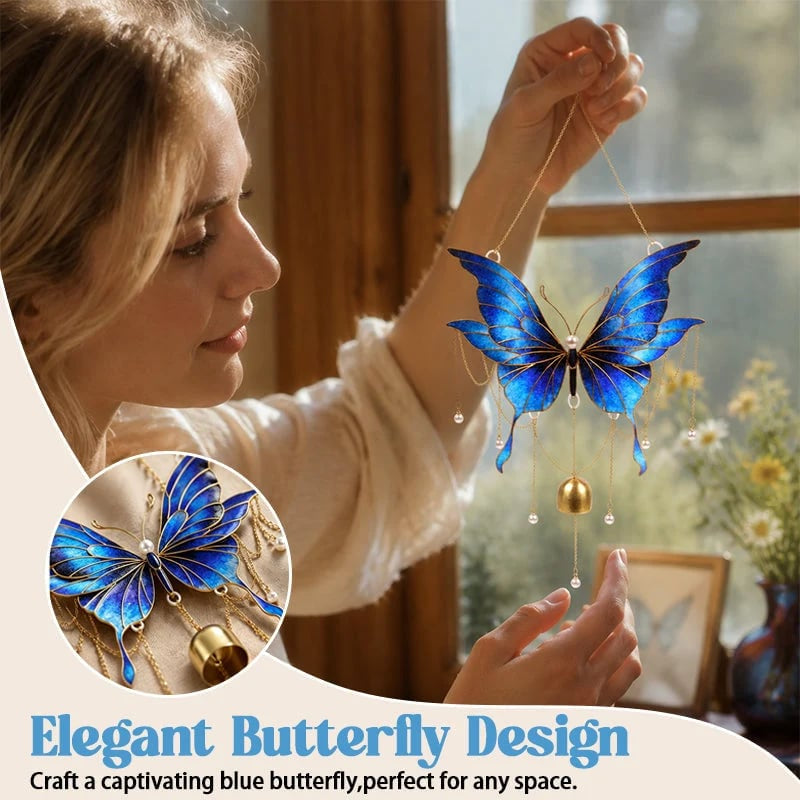 DIY Filigree Cloisonne Enamel Butterfly Wind Chime Craft Kit