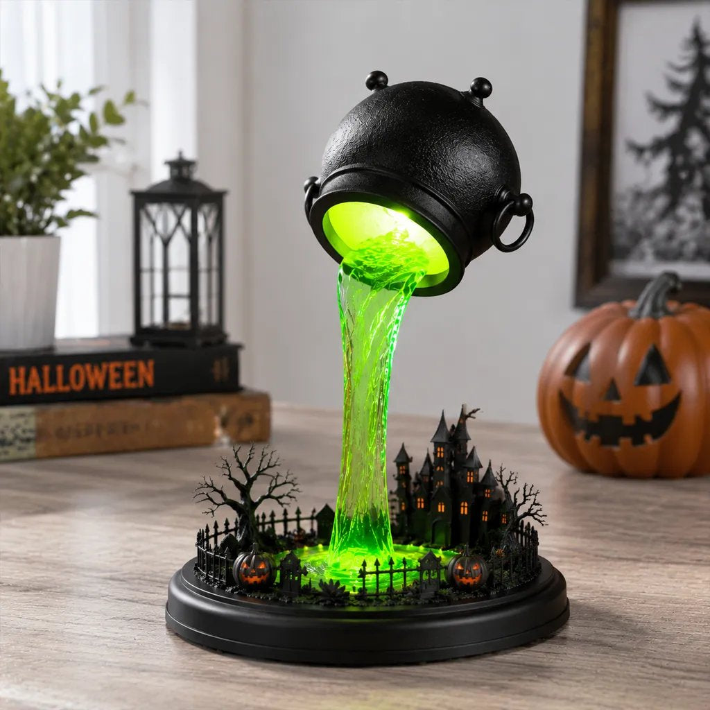 Glowing Witch Cauldron Desk Lamp