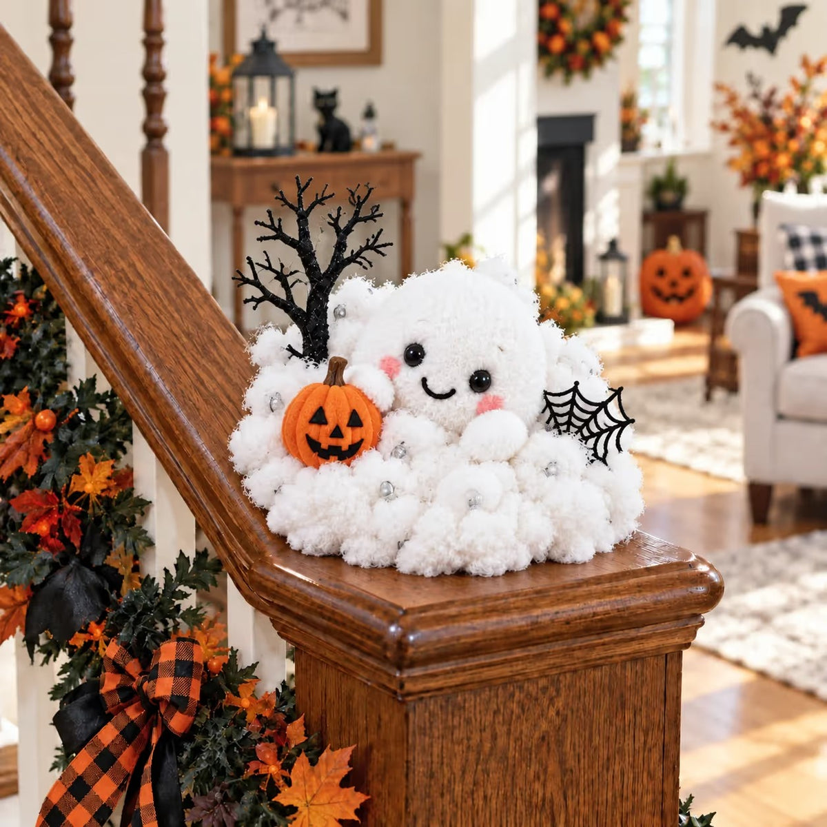 Glowing Ghost Staircase Decor