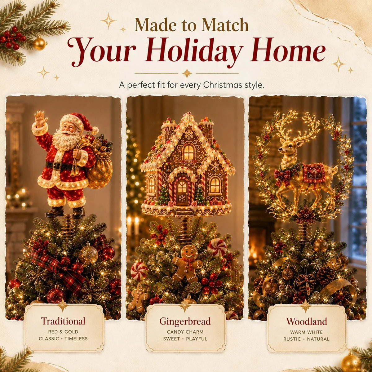 Lighted Christmas Tree Topper Collection