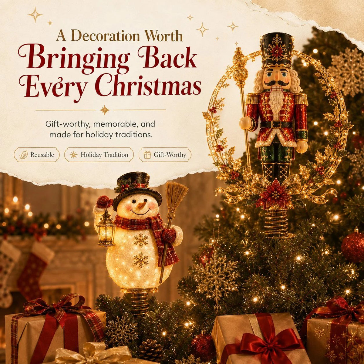 Lighted Christmas Tree Topper Collection
