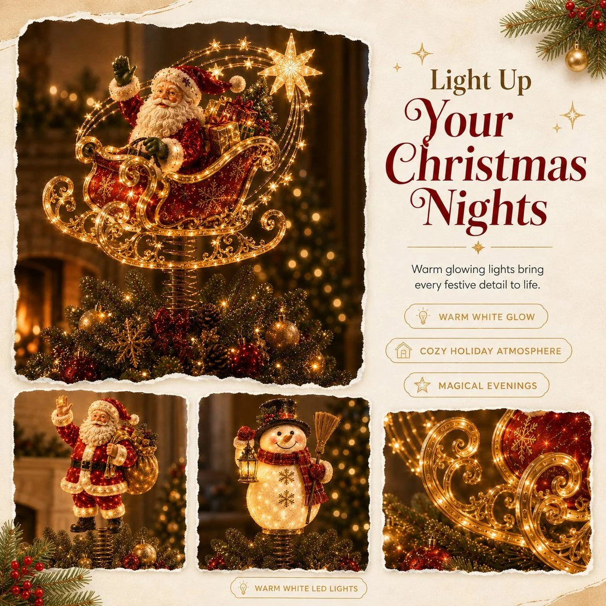 Lighted Christmas Tree Topper Collection