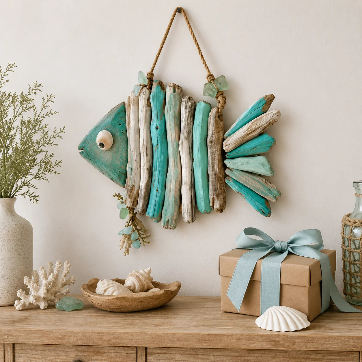 Lighted Coastal Fish Wall Decor
