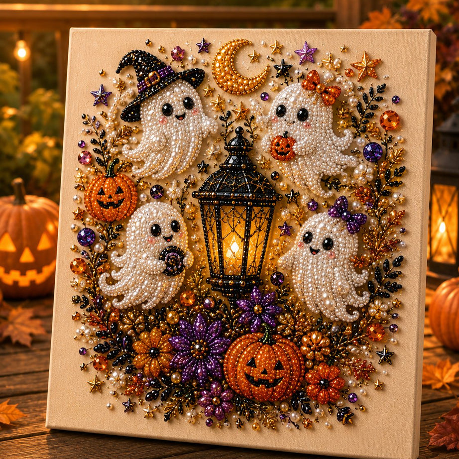 Halloween Pearl Art DIY Kit – Turn Tiny Pearls into Spooky-Cute Magic