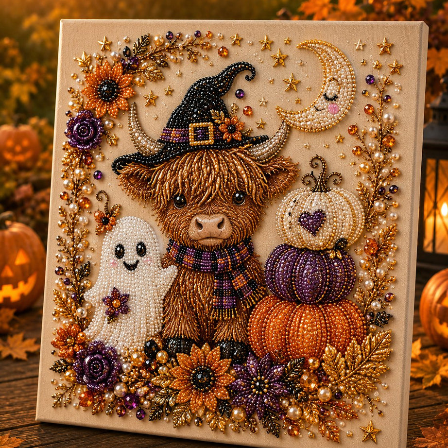 Halloween Pearl Art DIY Kit – Turn Tiny Pearls into Spooky-Cute Magic