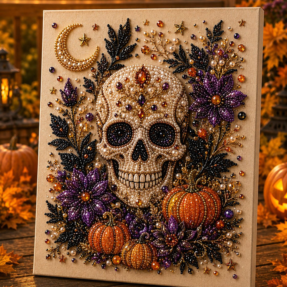 Halloween Pearl Art DIY Kit – Turn Tiny Pearls into Spooky-Cute Magic