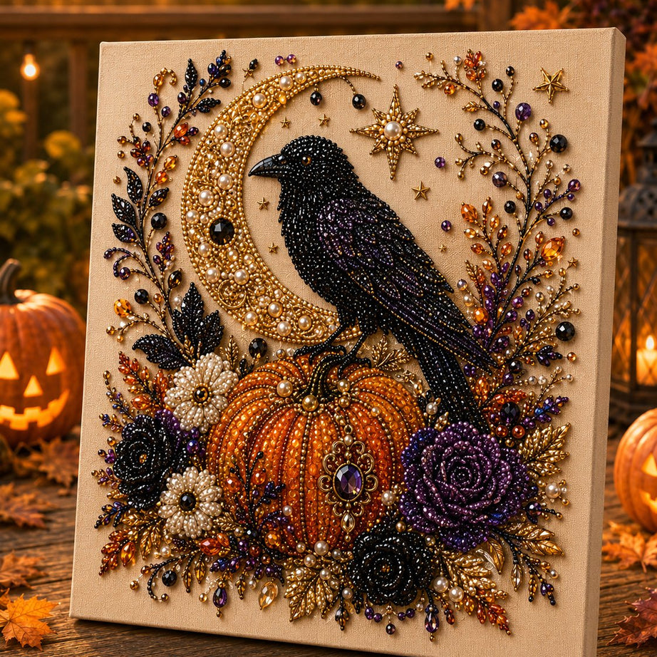 Halloween Pearl Art DIY Kit – Turn Tiny Pearls into Spooky-Cute Magic