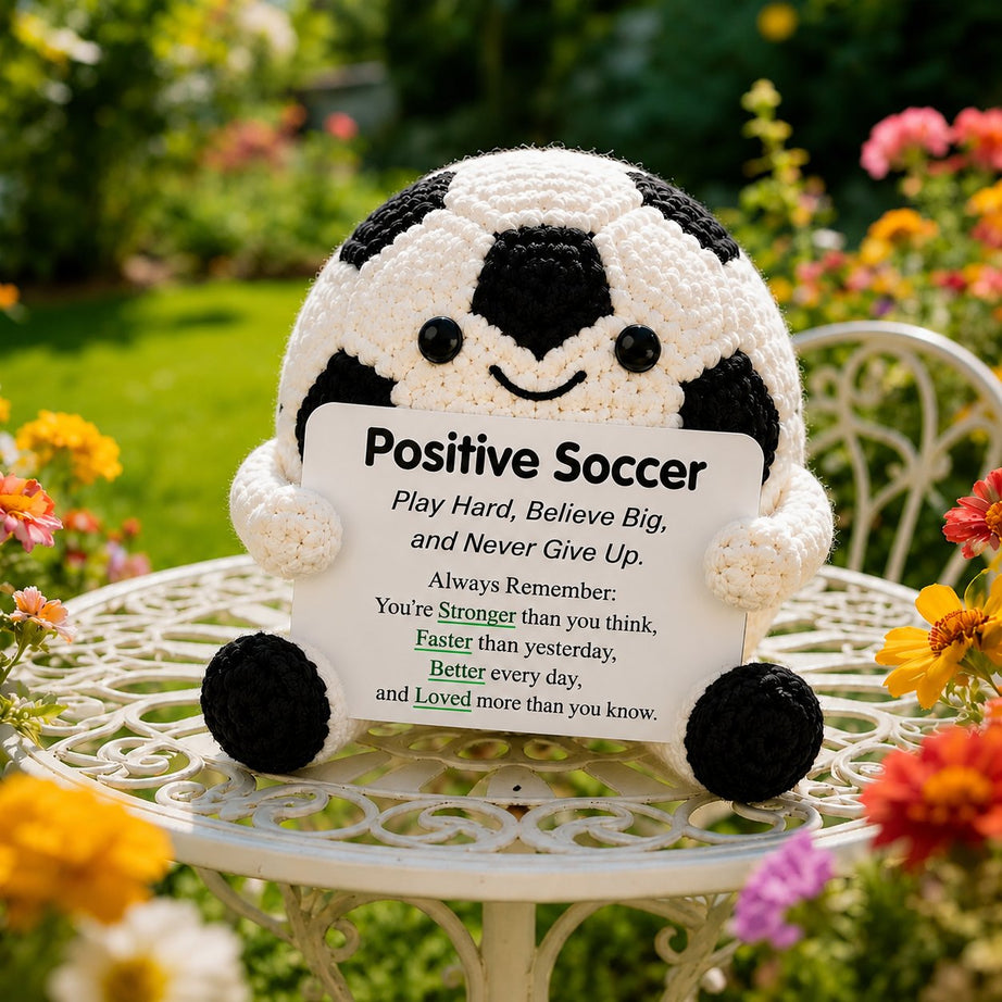 Positive Soccer Buddy – Handmade Crochet Encouragement Gift