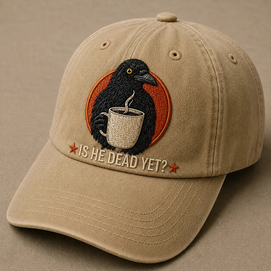 Raven Coffee Embroidered Vintage Baseball Cap