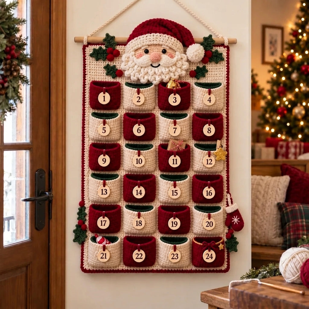 DIY Crochet Advent Calendar Kit | 24 Refillable Pockets