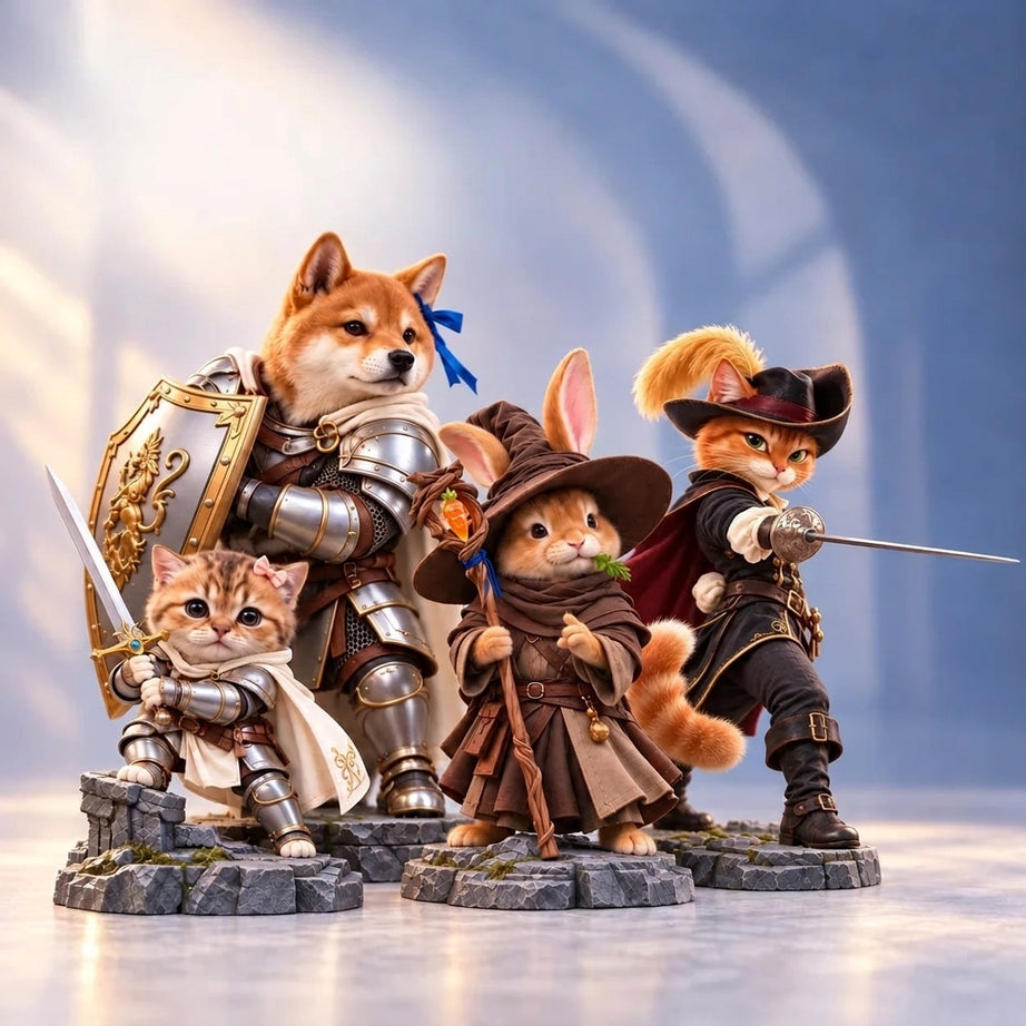 Tiny Fantasy Animal Heroes Collectible Figurines