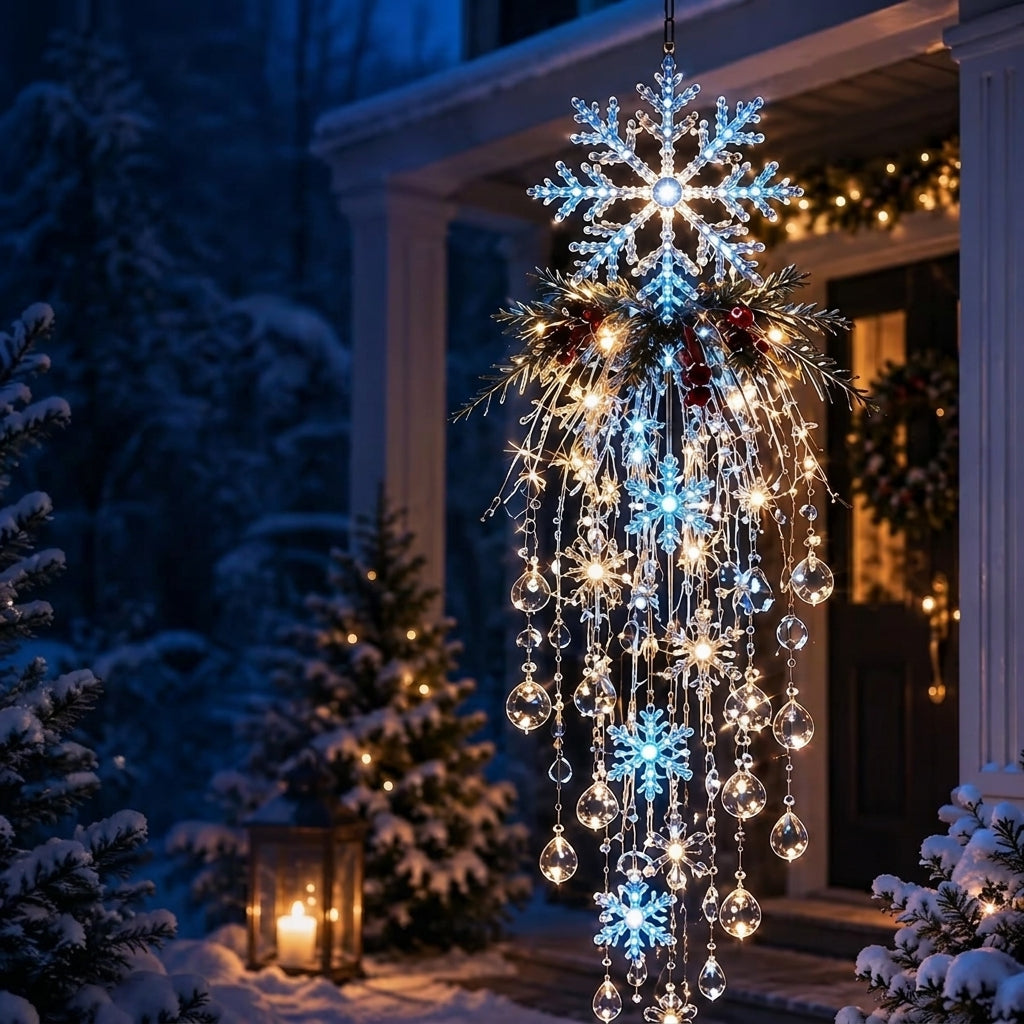 Christmas Hanging Snowflake & Crystal LED Light