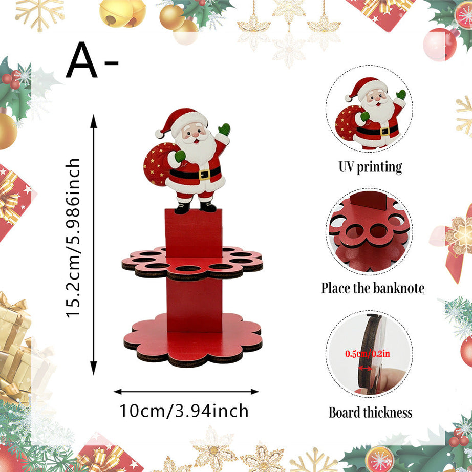 Christmas Tabletop Wooden Money Holder