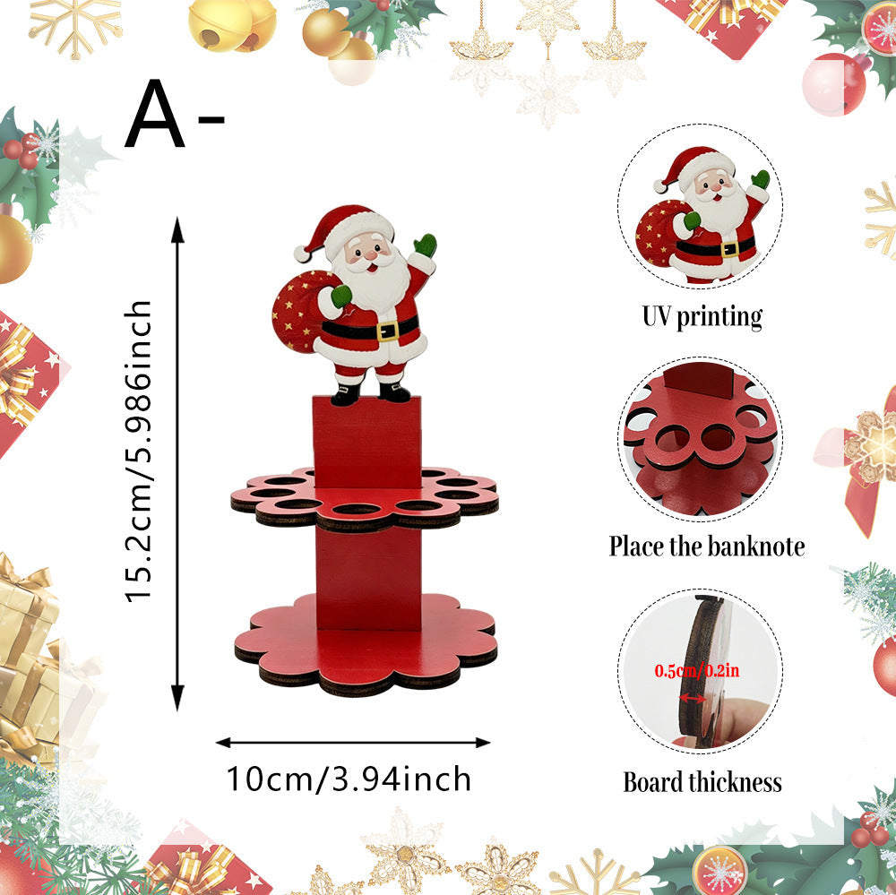 Christmas Tabletop Wooden Money Holder