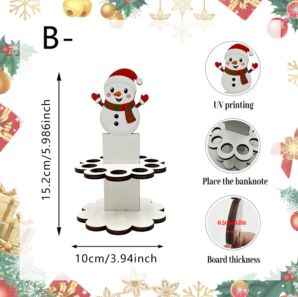 Christmas Tabletop Wooden Money Holder