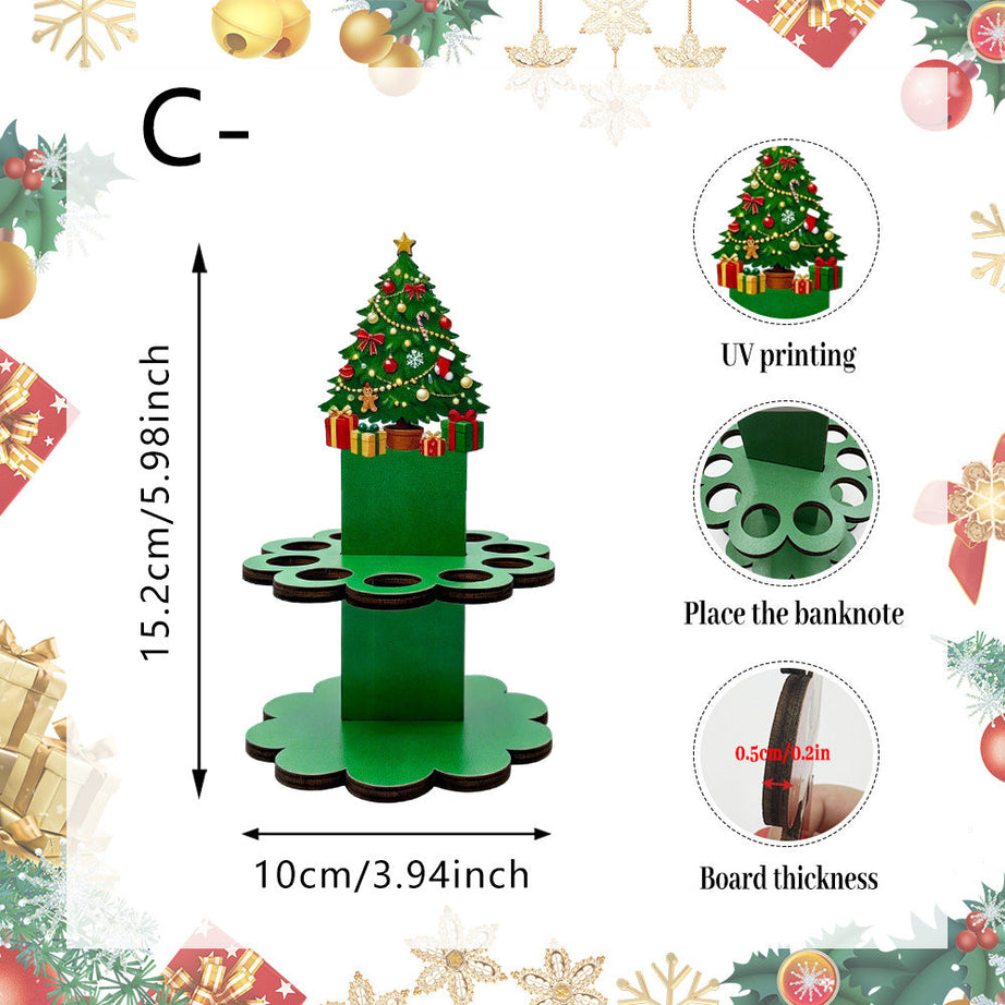 Christmas Tabletop Wooden Money Holder